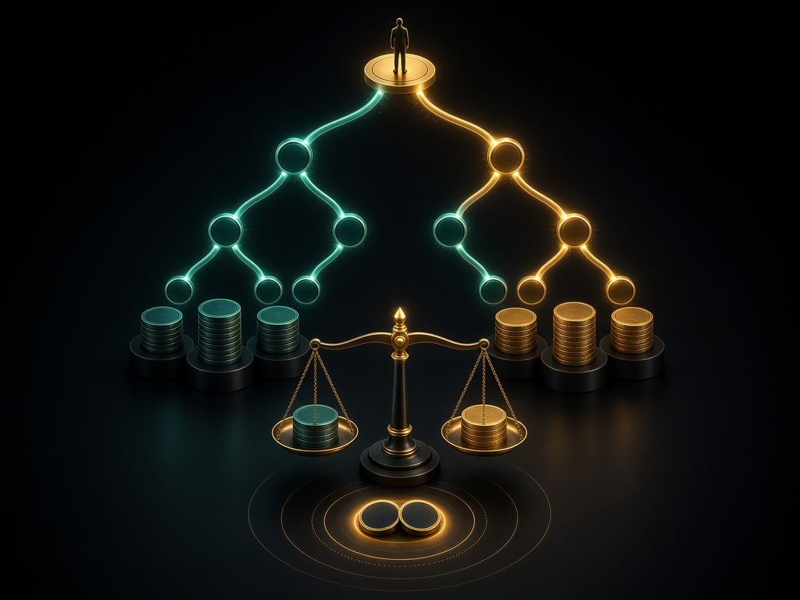 Balanced left and right binary tree with matched volume earning binary income