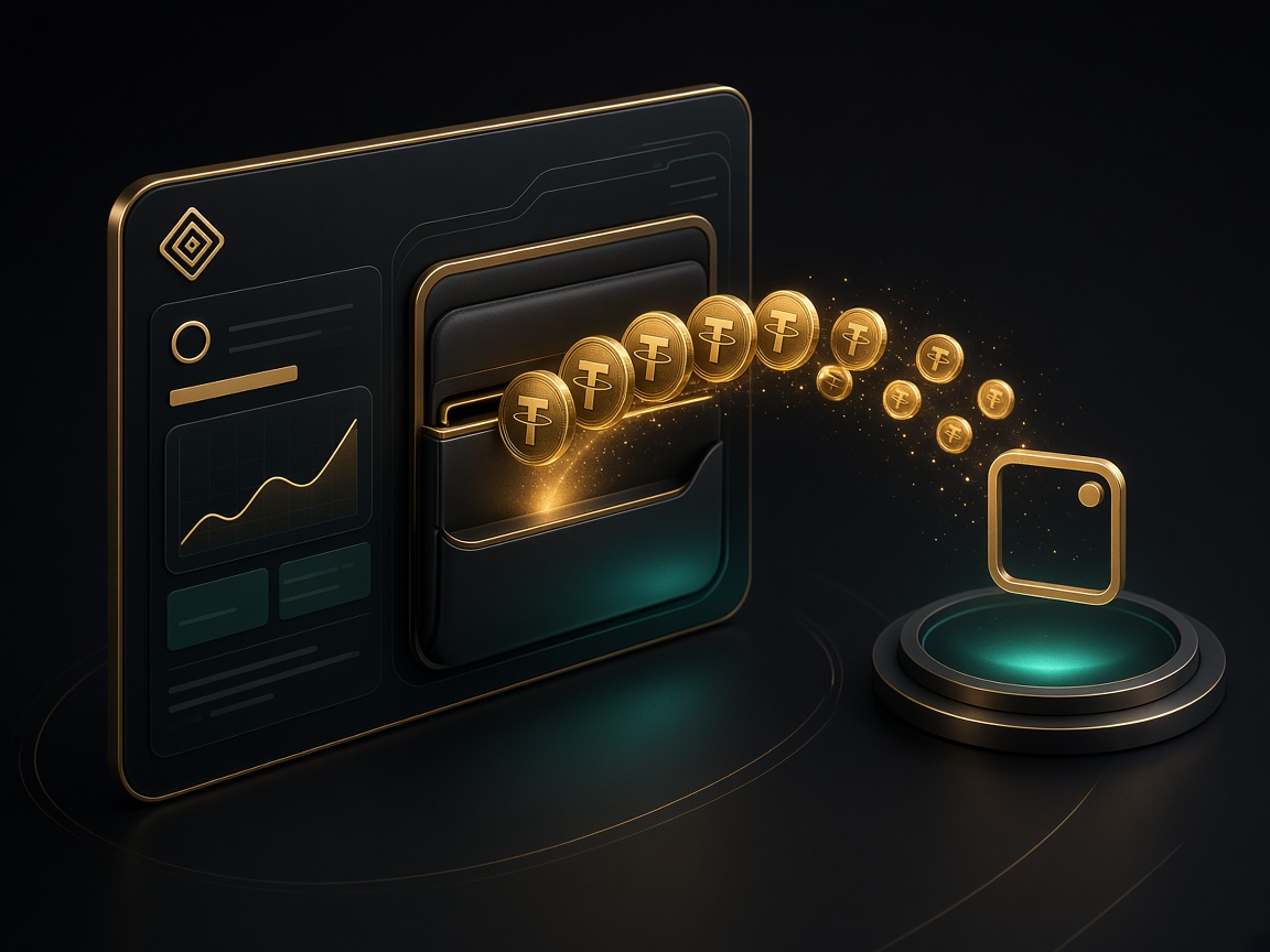USDT coins moving from the member dashboard wallet to an external wallet